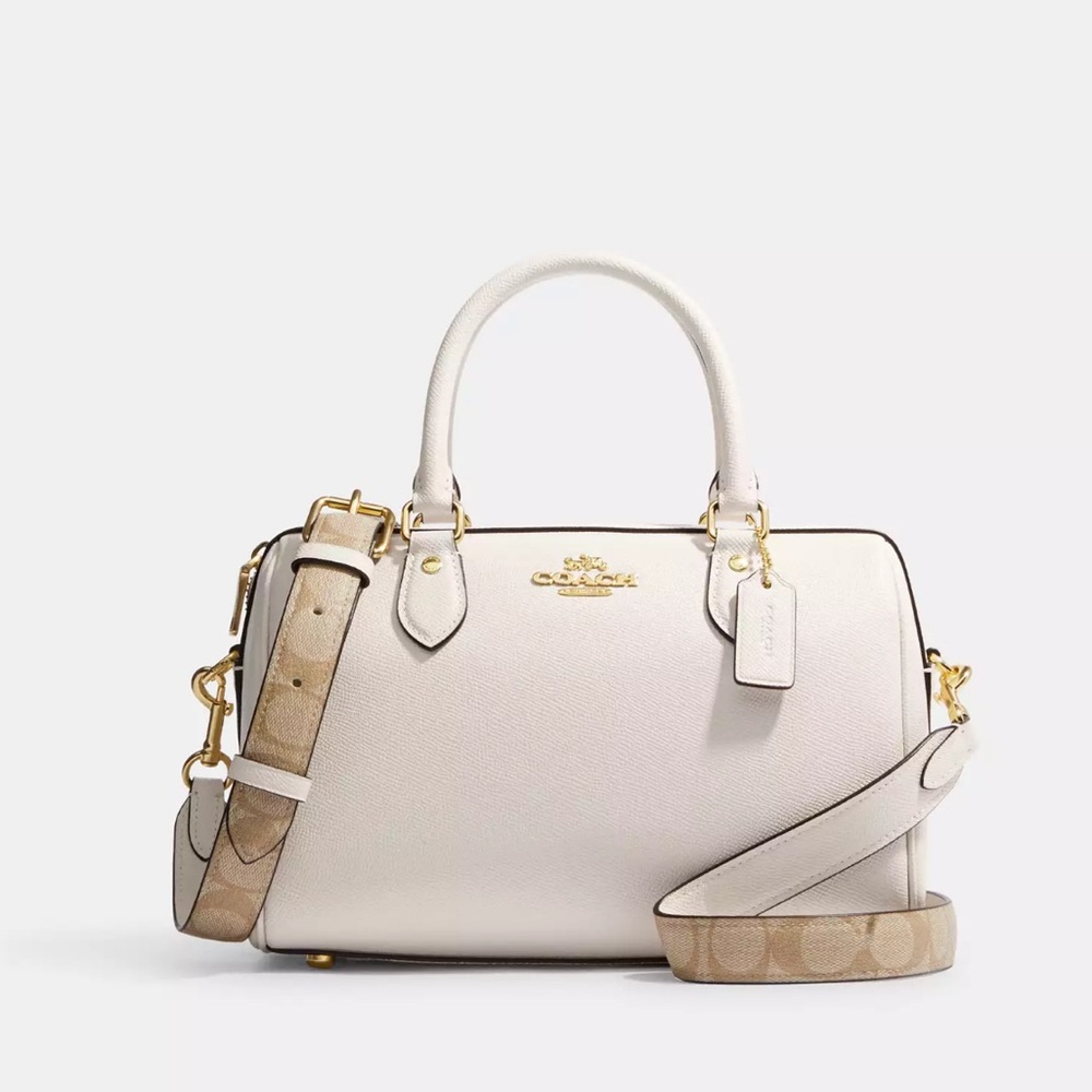 Coach Rowan Satchel With Signature Canvas Strap